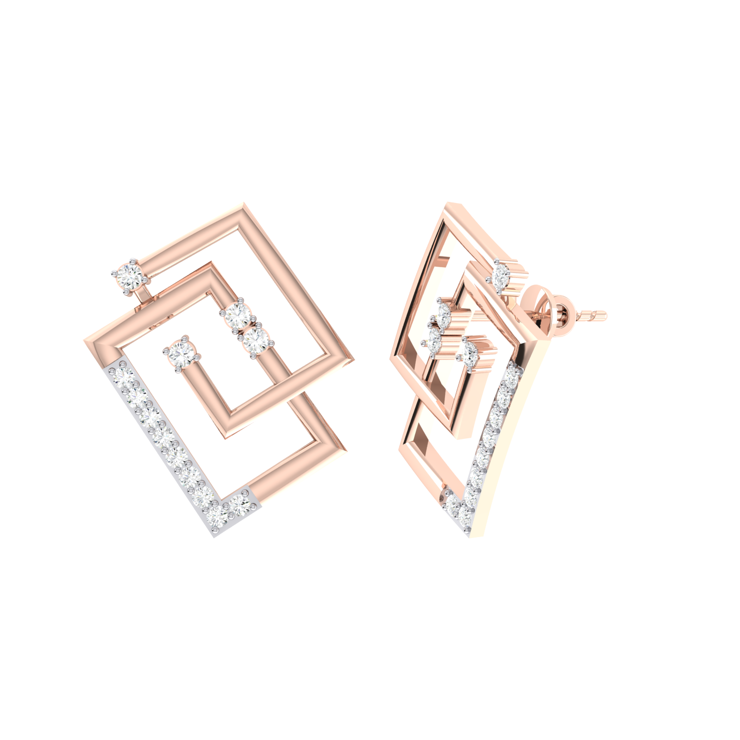 Rose Gold Diamond Earrings - Radiance Drops [rg]