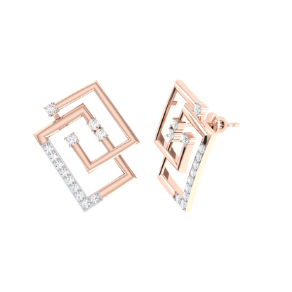 Rose Gold Diamond Earrings - Radiance Drops [rg]