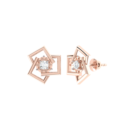 Rose Gold Diamond Earrings - Whimsical Wonders [rg]