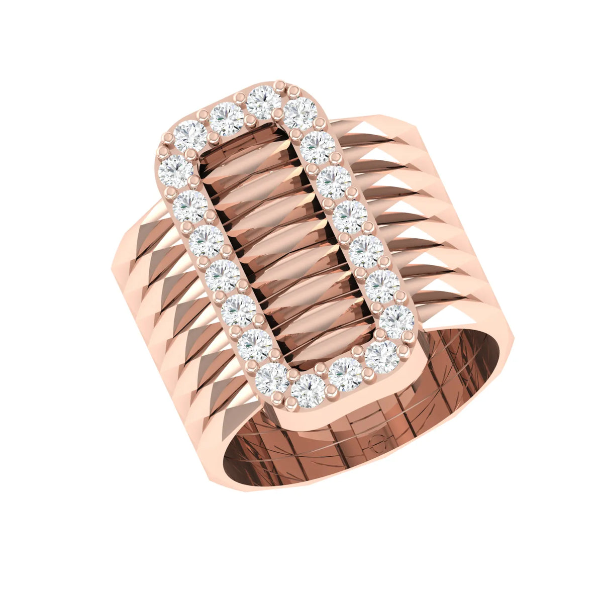 Rose Gold Diamond Ring - Sparkling Unity [rg]