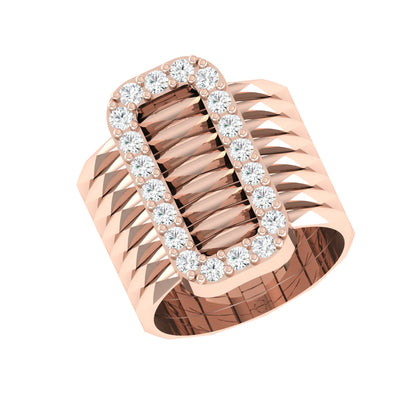 Rose Gold Diamond Ring - Sparkling Unity [rg]
