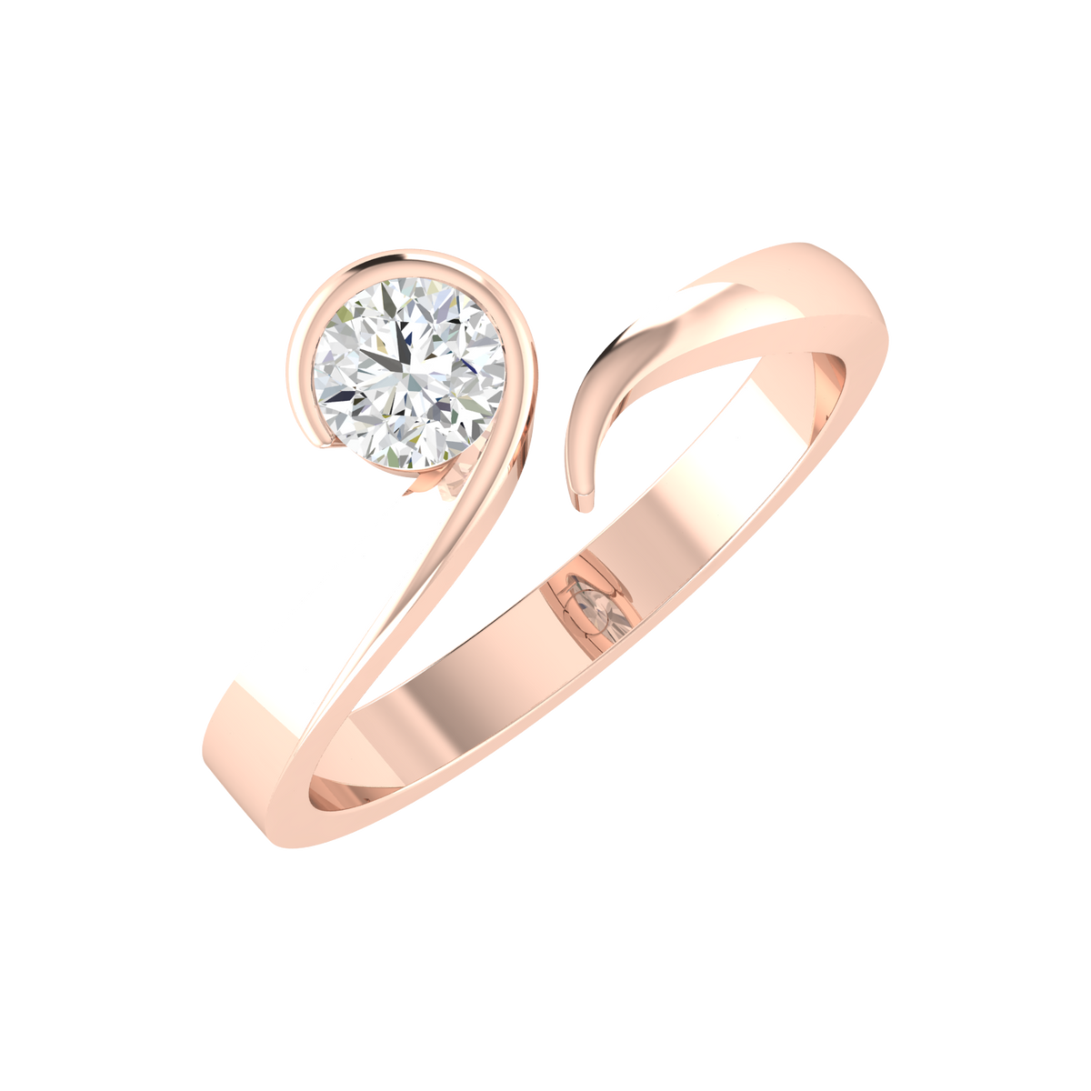 Lustrous Round Rose Gold Lab Grown Diamond [rg]