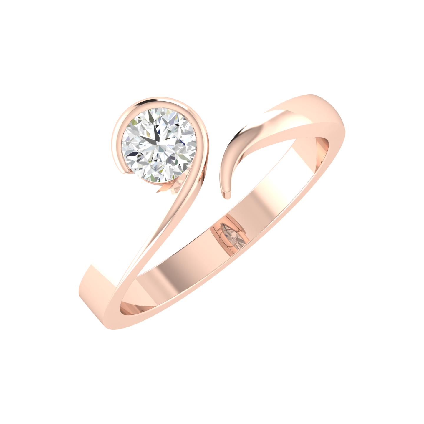 Lustrous Round Rose Gold Lab Grown Diamond