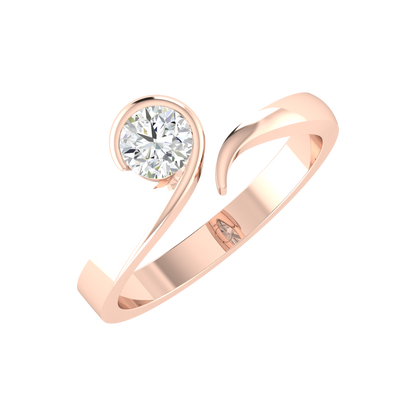 Lustrous Round Rose Gold Lab Grown Diamond [rg]
