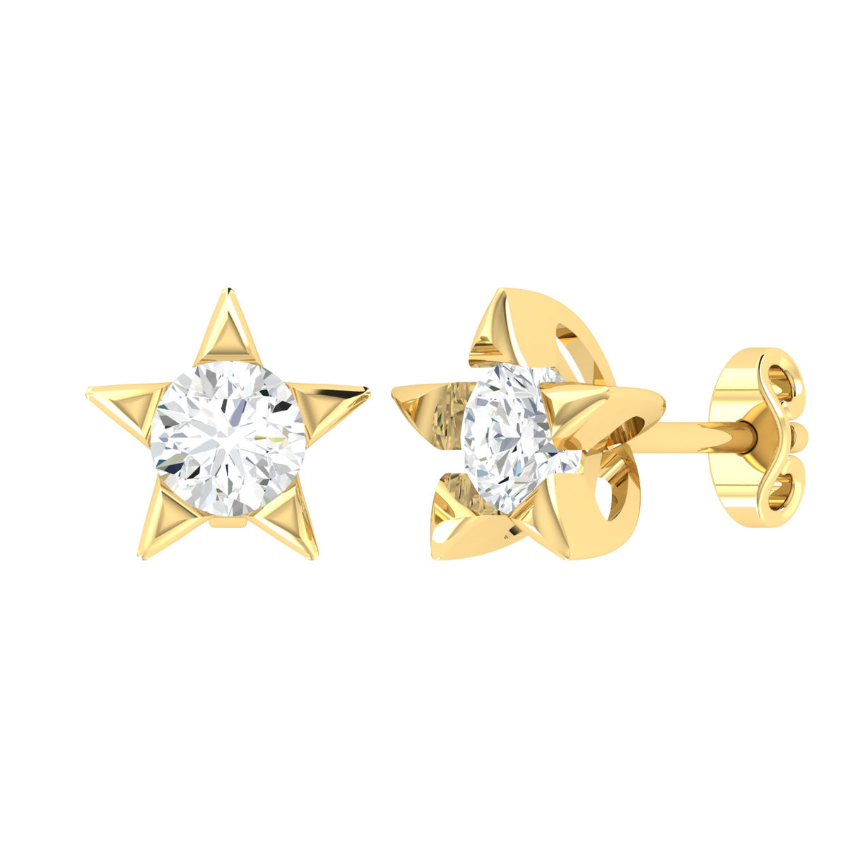 Yellow Gold Diamond Earrings - Stellar Glow [yg]