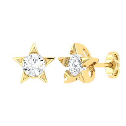 Yellow Gold Diamond Earrings - Stellar Glow [yg]