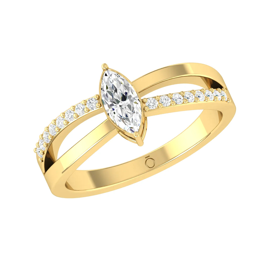 Butterfly Charm Yellow Gold Lab Grown Diamond