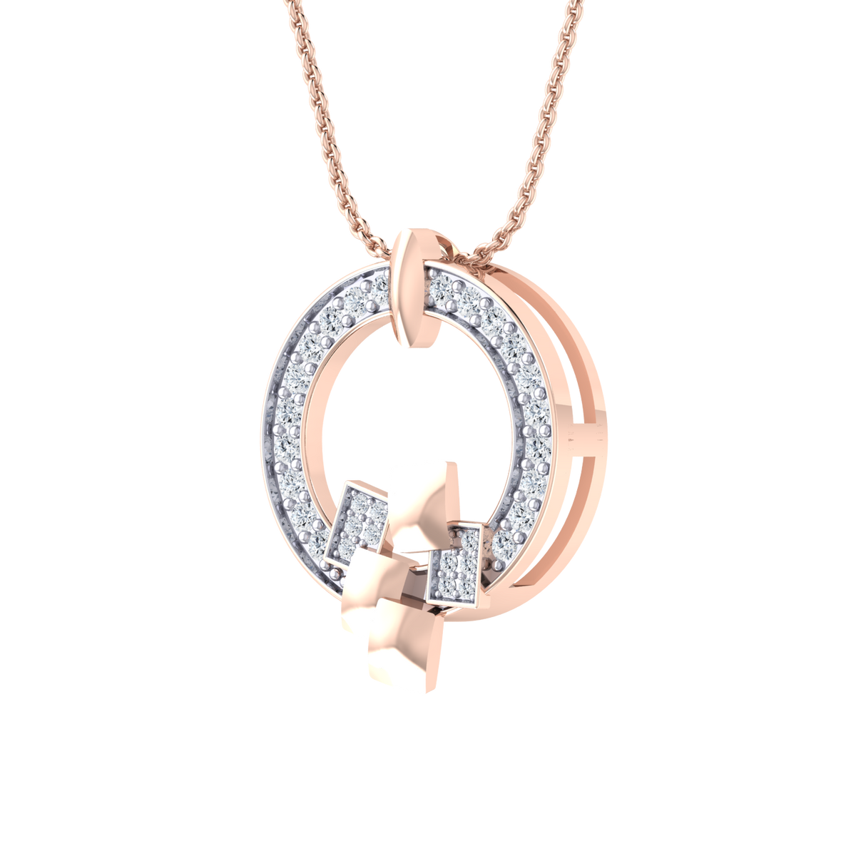 Rose Gold Diamond Pendant - Classic Allure [rg]