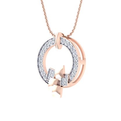 Rose Gold Diamond Pendant - Classic Allure [rg]