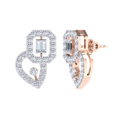Rose Gold Diamond Earrings - Seraphic Beauty [rg]