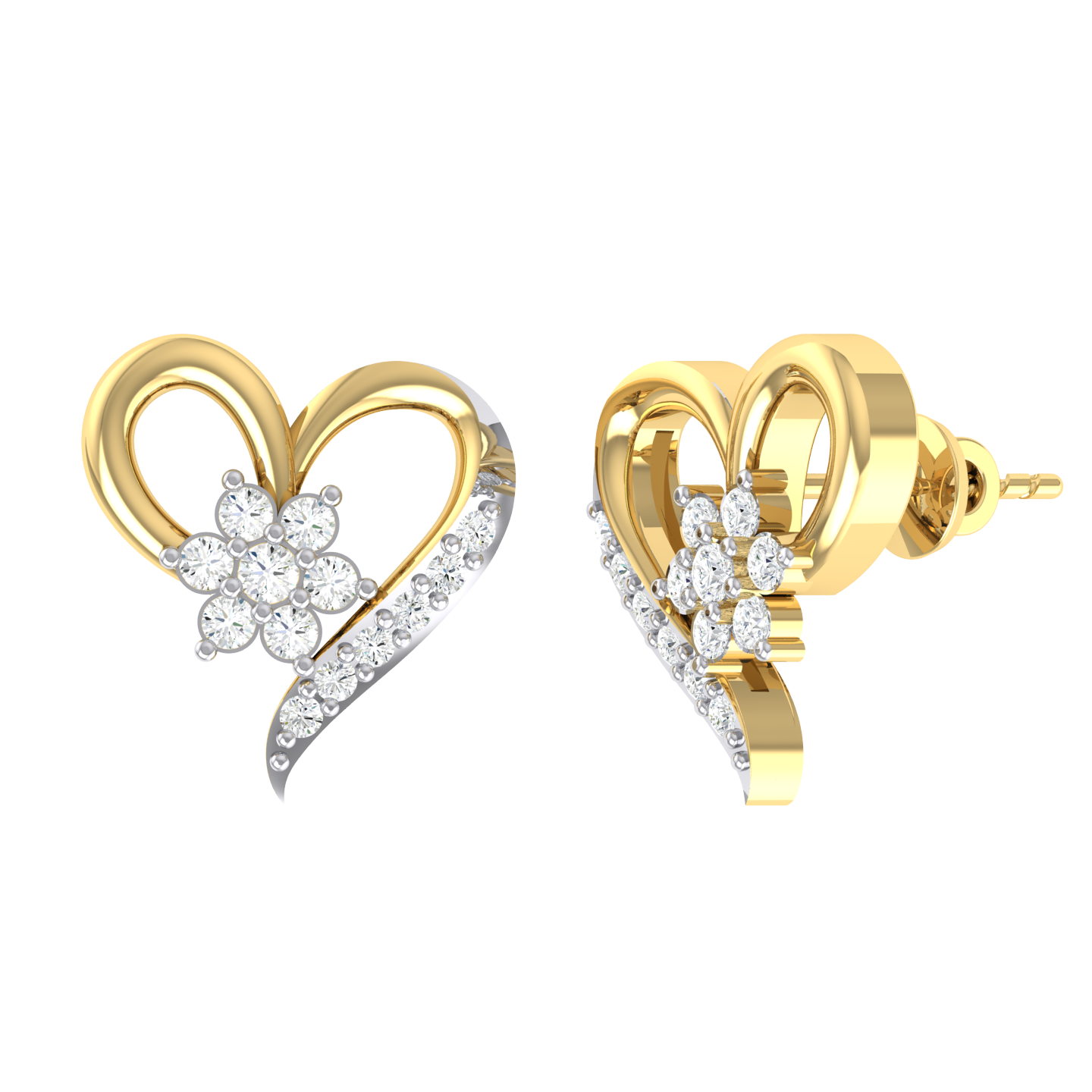 Yellow Gold Diamond Earrings - The Royalty [yg]