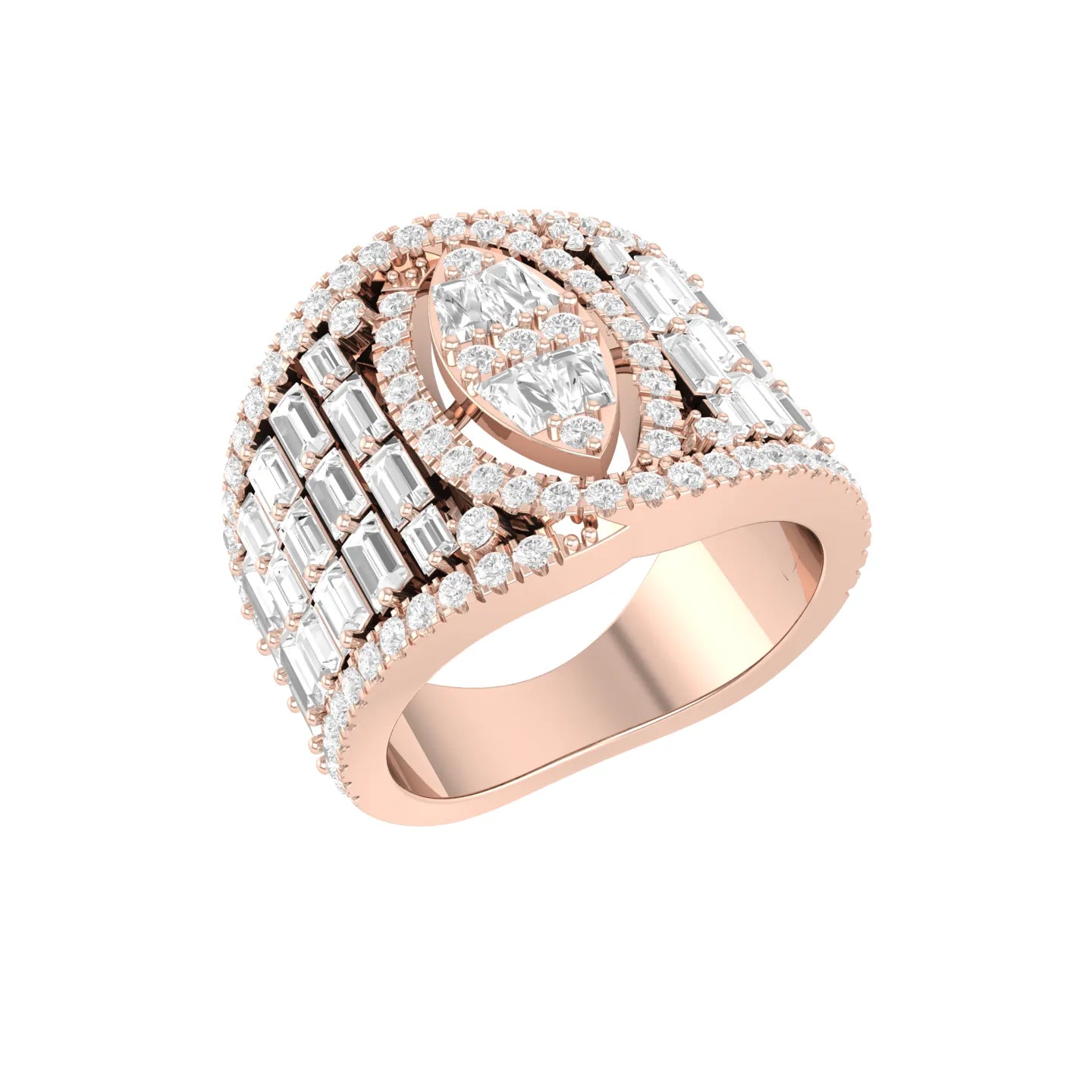 Rose Gold Diamond Ring - Celestial Drop [rg]
