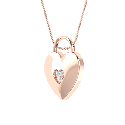 Rose Gold Diamond Pendant - Love Heart [rg]