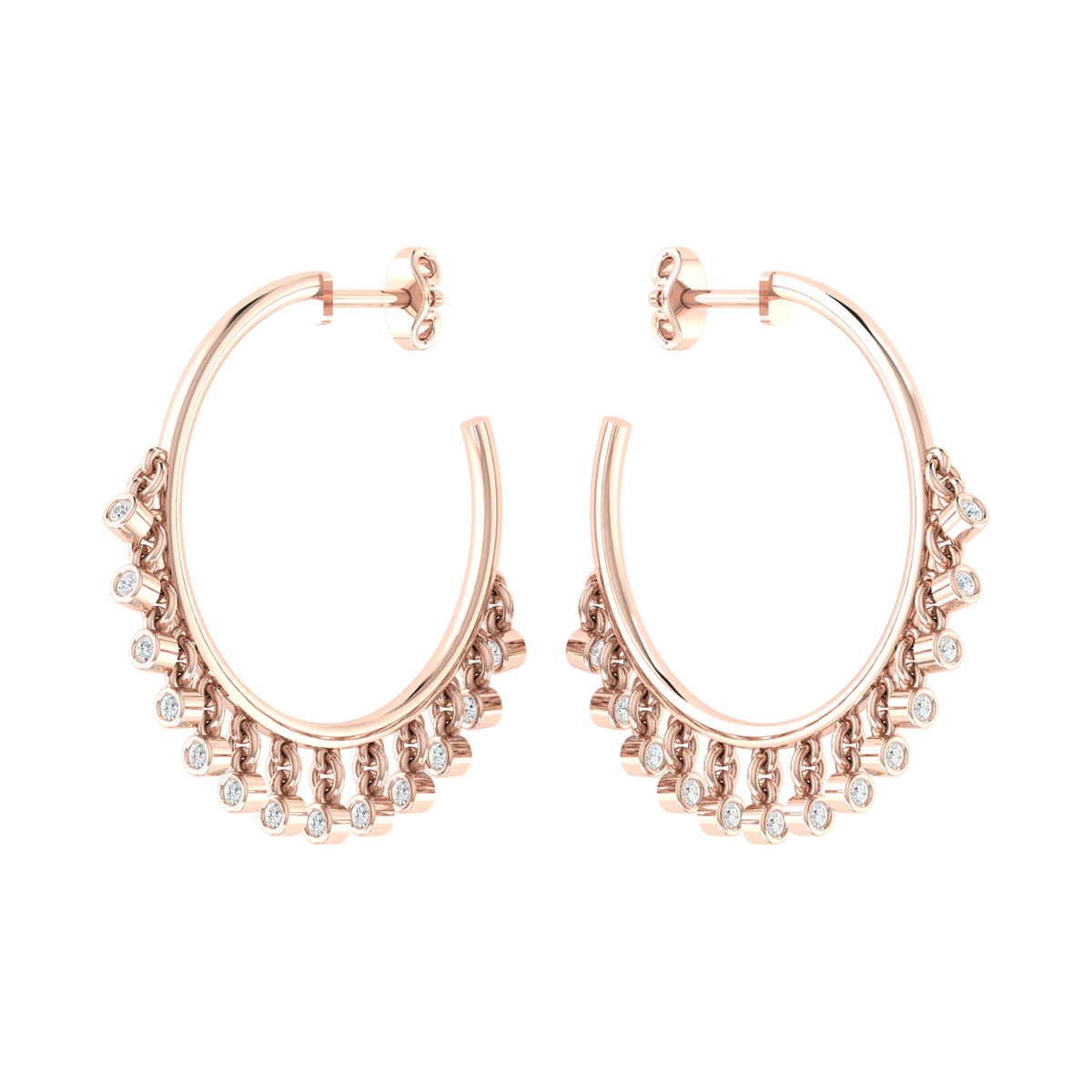 Rose Gold Diamond Earrings - Crystal Knot [rg]