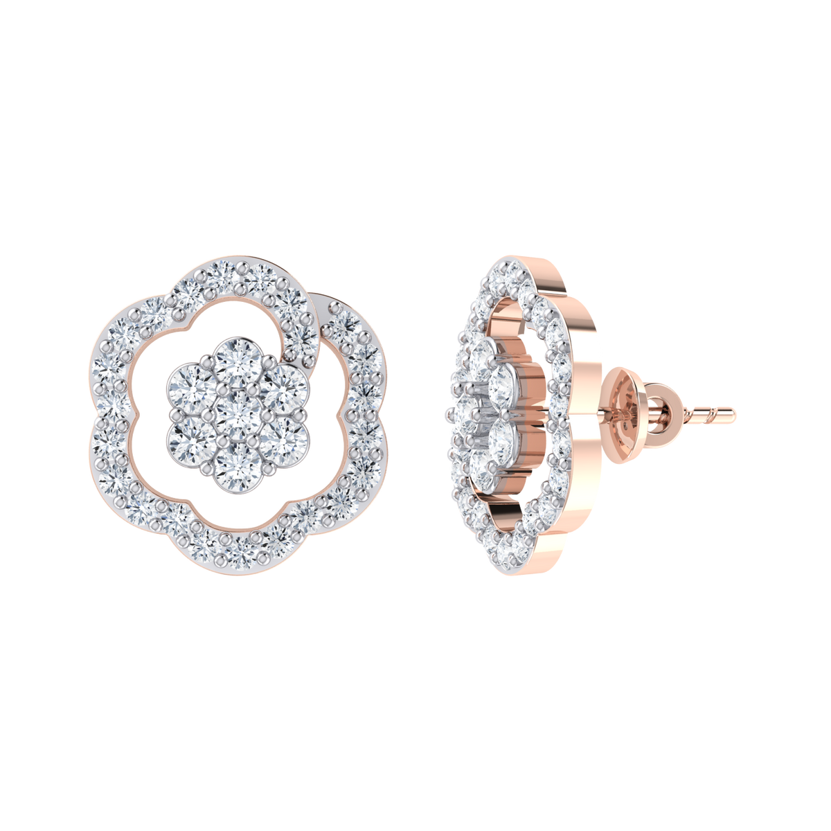 Rose Gold Diamond Earrings - The Desired [rg]