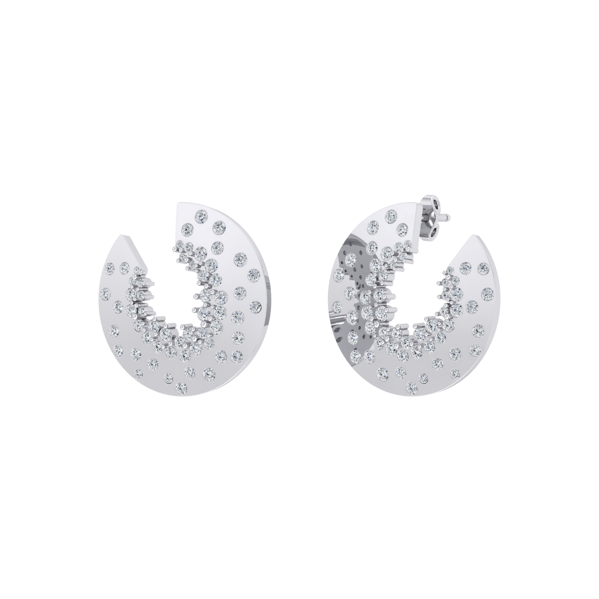 White Gold Diamond Earrings - Celestial Shine [wg]