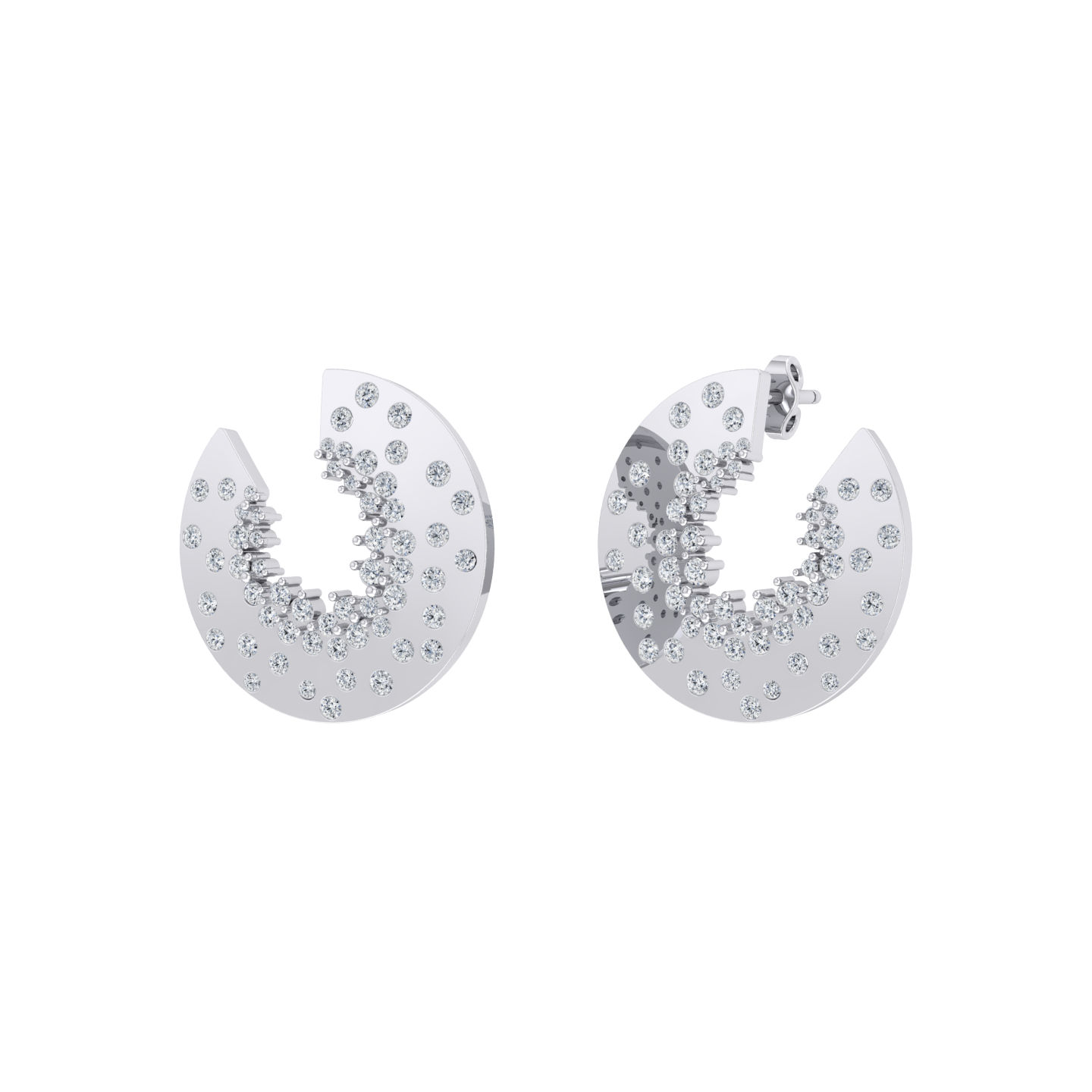 White Gold Diamond Earrings - Celestial Shine [wg]