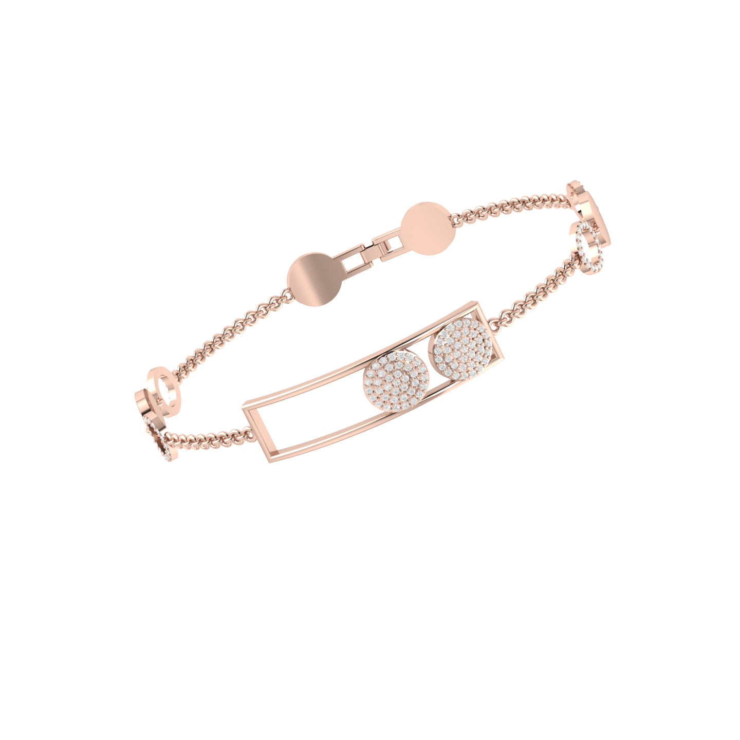 Rose Gold Lab Grown Diamond Bracelet - Shimmering Starlight [rg]