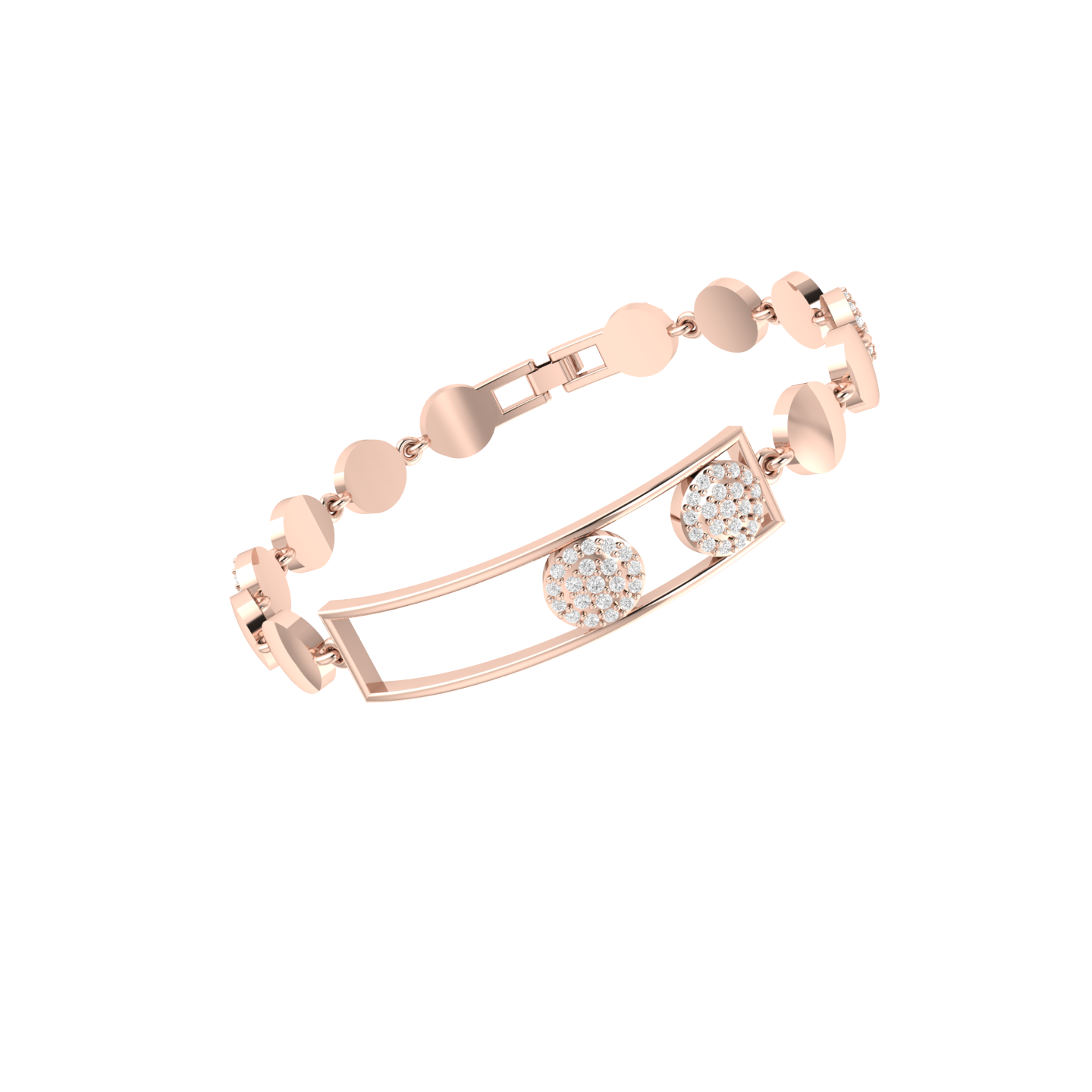 Rose Gold Diamond Bracelet - Opulent Orbit [rg]