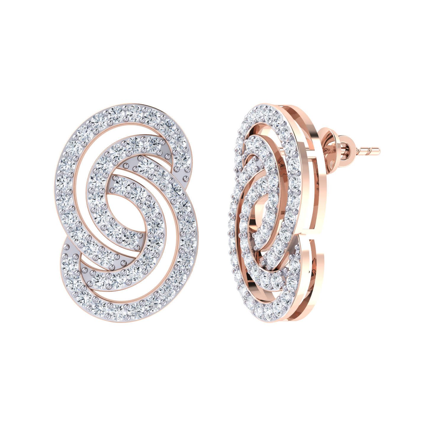 Rose Gold Diamond Earrings - Infinity Isle [rg]