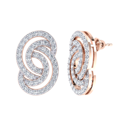 Rose Gold Diamond Earrings - Infinity Isle [rg]