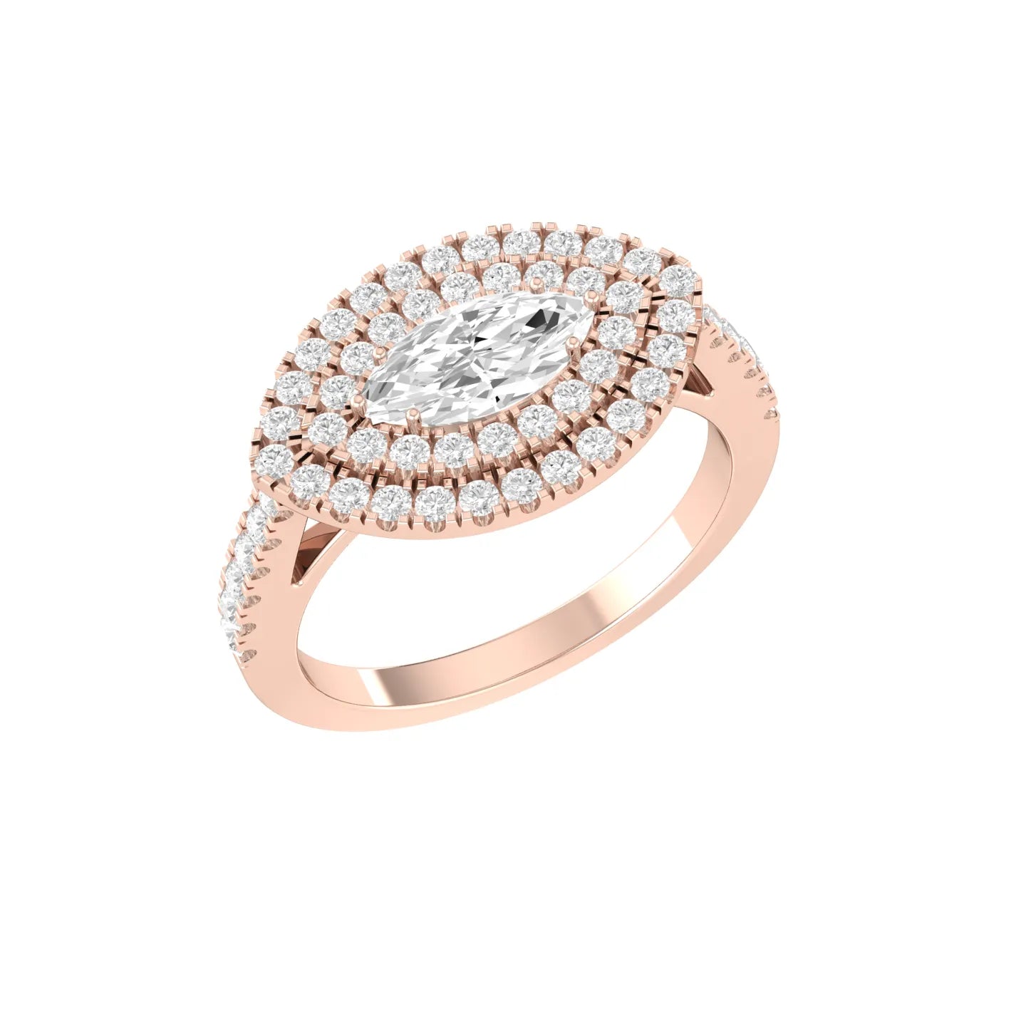 Rose Gold Diamond Ring - Aurora Crown [rg]