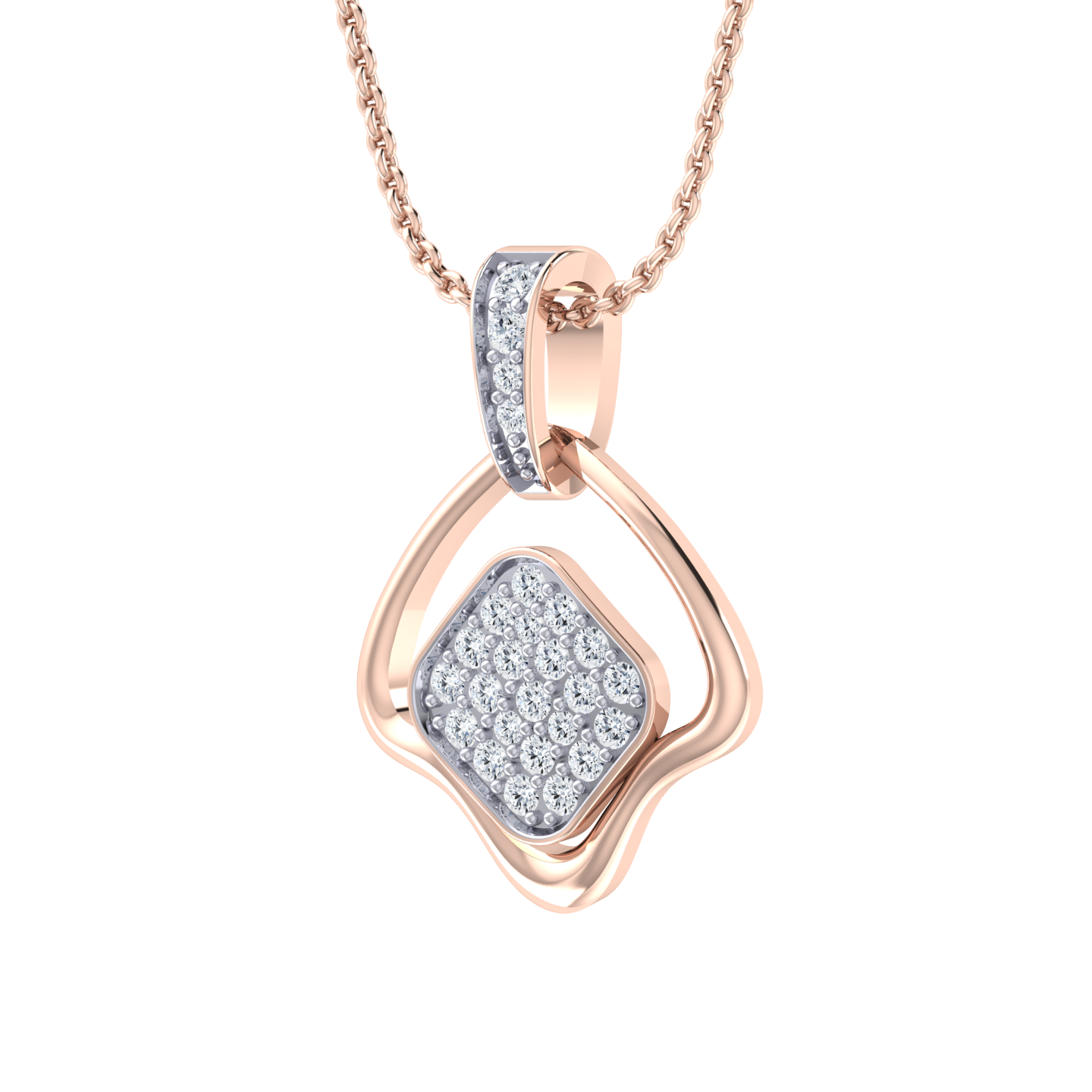 Rose Gold Diamond Pendant - Simple Splendor [rg]