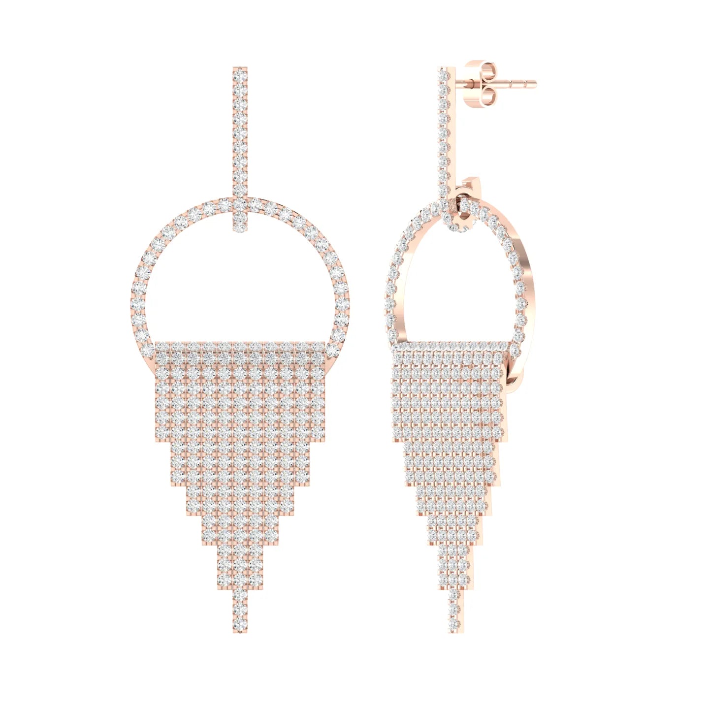 Rose Gold Diamond Earrings - Luminous Frame [rg]