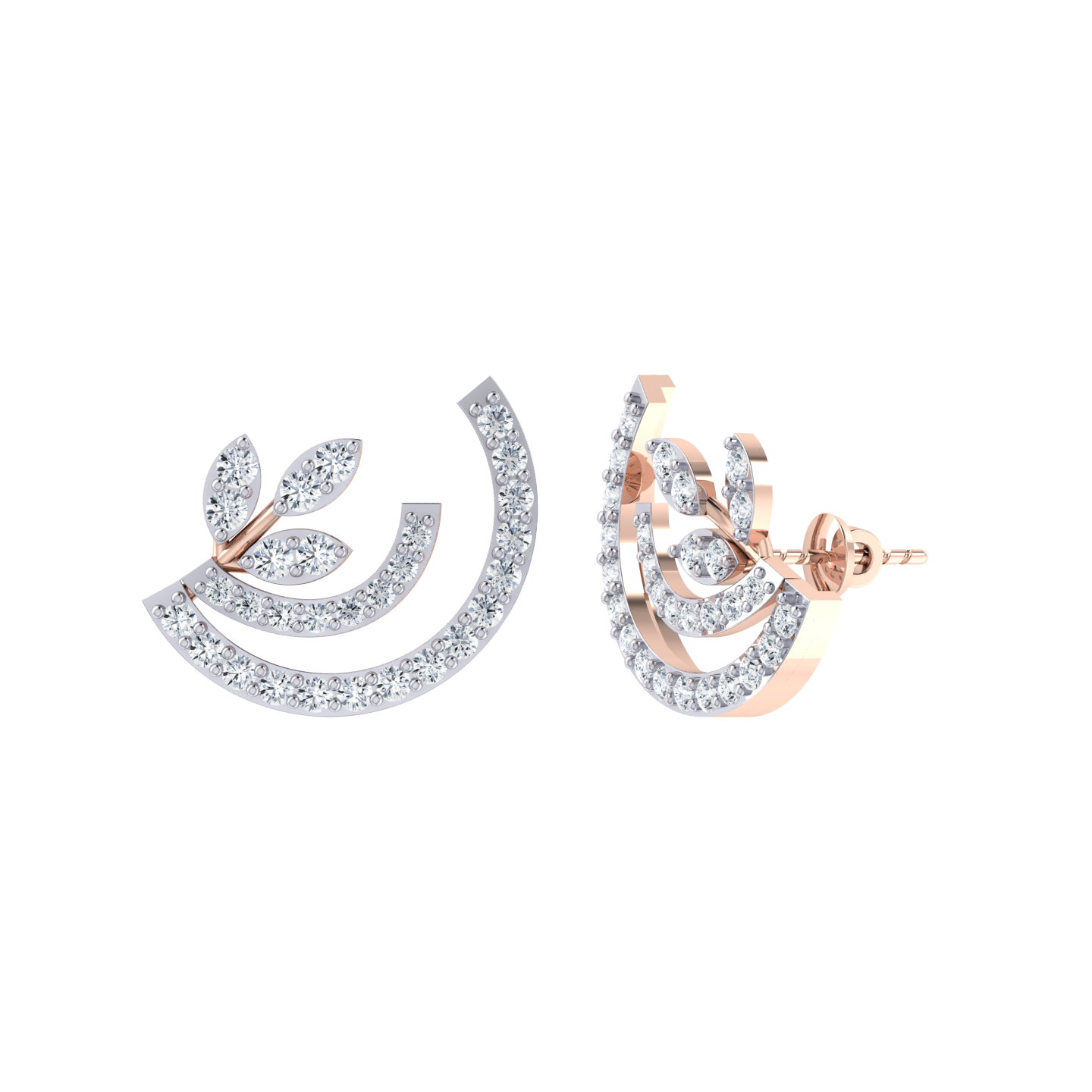 Rose Gold Diamond Earrings - Blossom Baubles [rg]