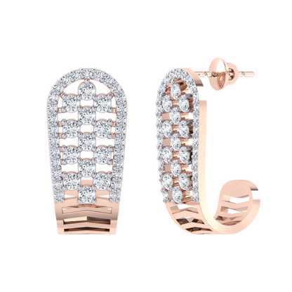 Rose Gold Diamond Earrings - Glittering Jewel [rg]