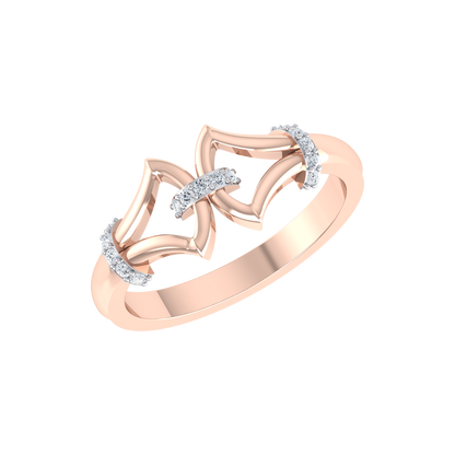 Rose Gold Diamond Ring  - Gilded Arc [rg]