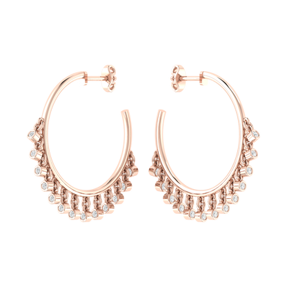 Rose Gold Diamond Earrings - Crystal Knot [rg]