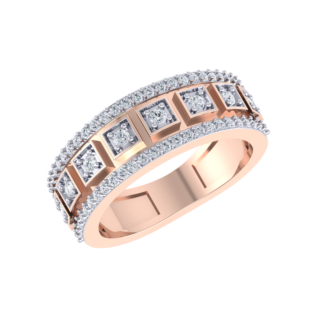 Rose Gold Diamond Ring - Serenity Sparkle [rg]