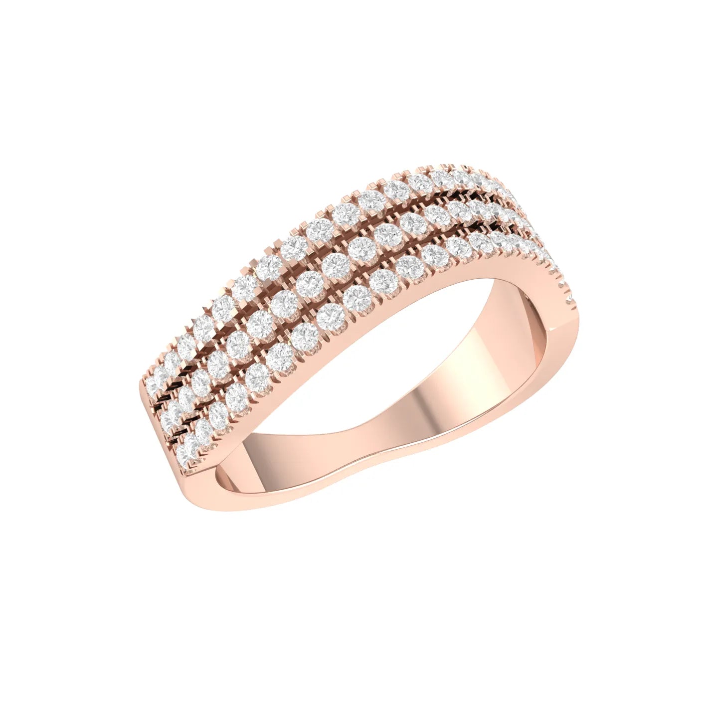 Radiant Rows Rose Gold Lab Grown Diamond