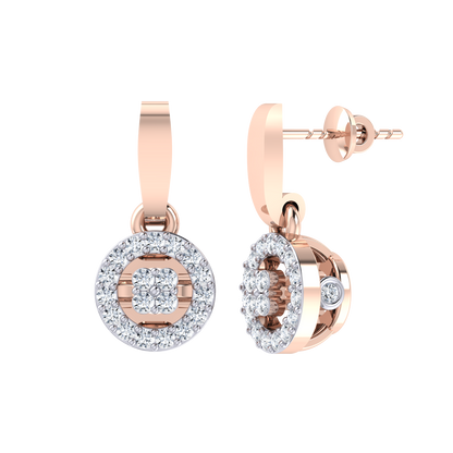 Rose Gold Diamond Earrings - Bling On [rg]
