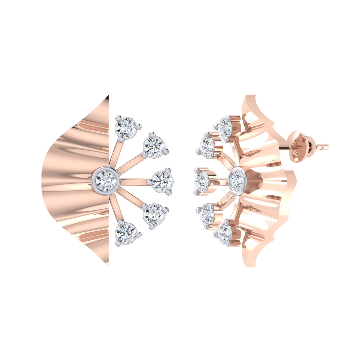 Rose Gold Diamond Earrings - Dazzle Dreams [rg]