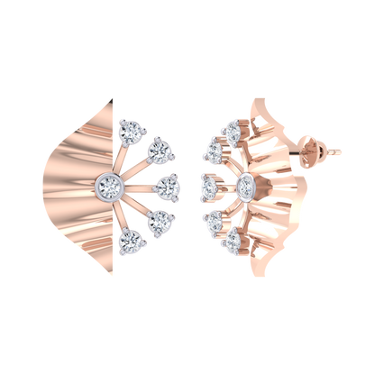 Rose Gold Diamond Earrings - Dazzle Dreams [rg]