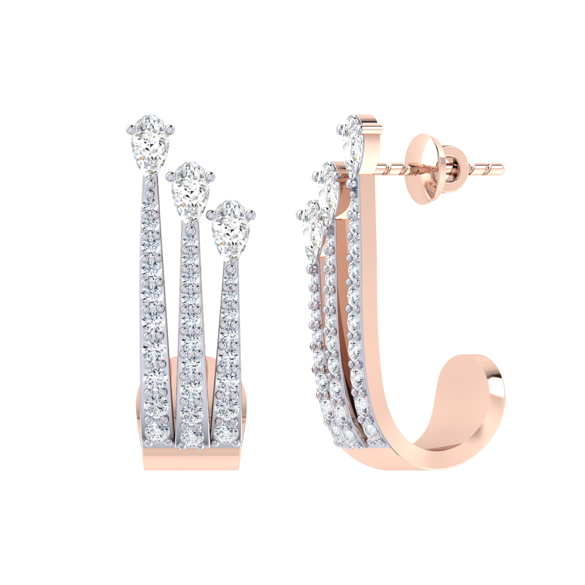 Rose Gold Diamond Earrings - Endless Beauty [rg]