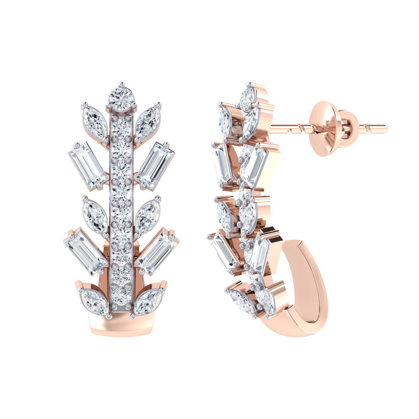 Rose Gold Diamond Earrings - Precious Piece [rg]