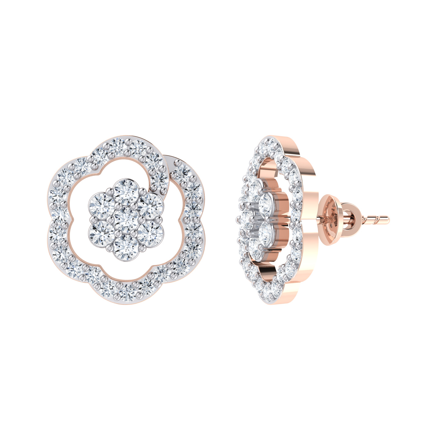 Rose Gold Diamond Earrings - The Desired [rg]