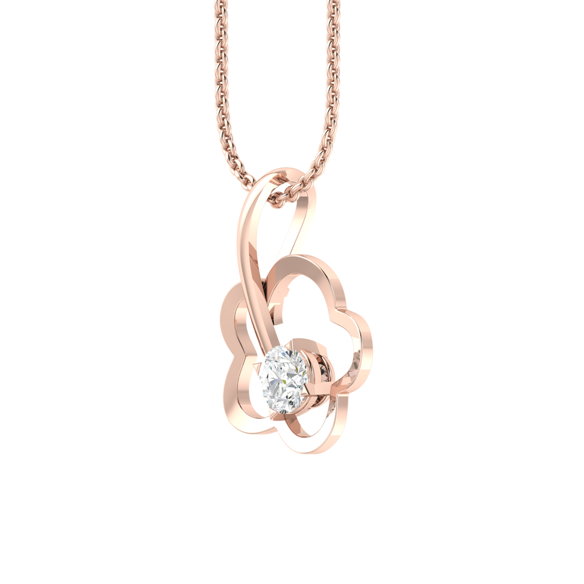 Rose Gold Diamond Pendant - Sparkling Beauty [rg]