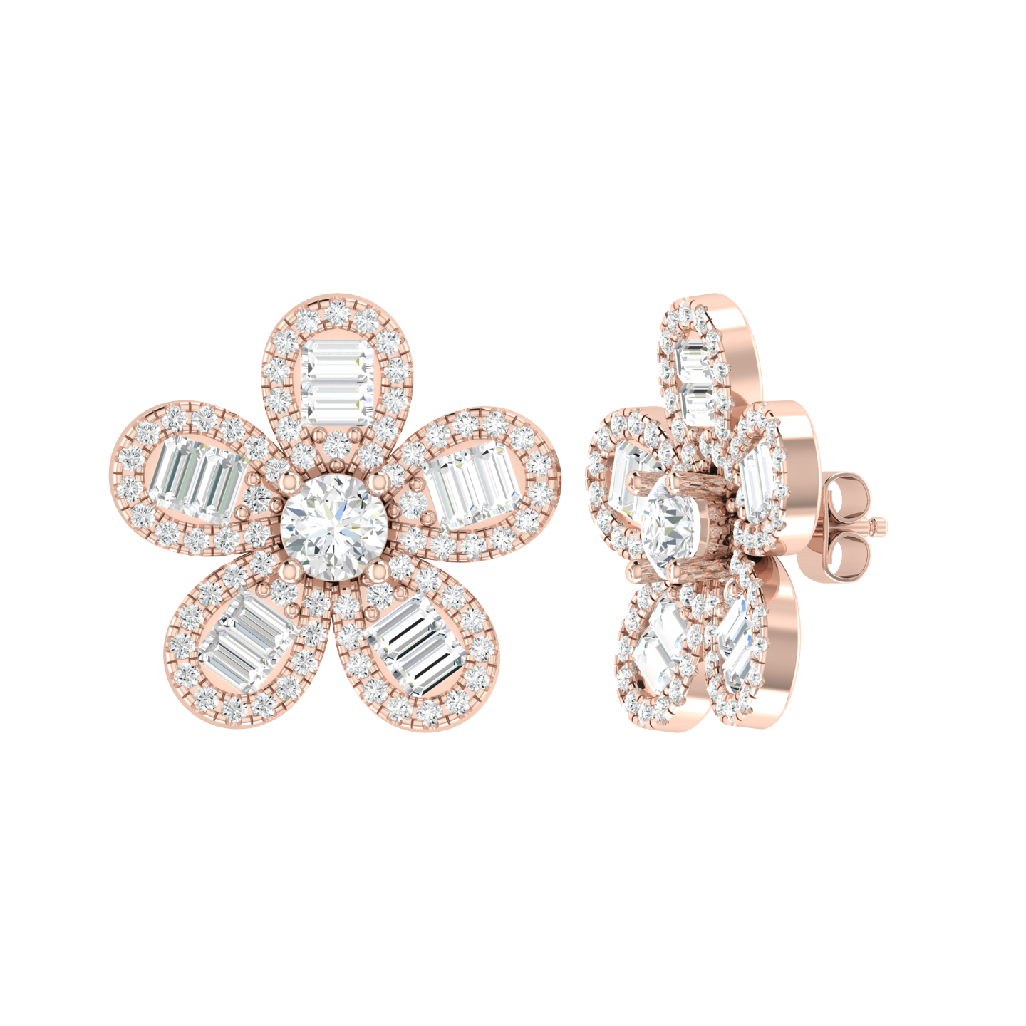Rose Gold Diamond Earrings - Cascade Spark [rg]