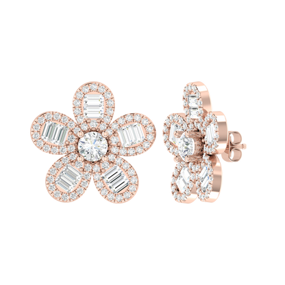 Rose Gold Diamond Earrings - Cascade Spark [rg]