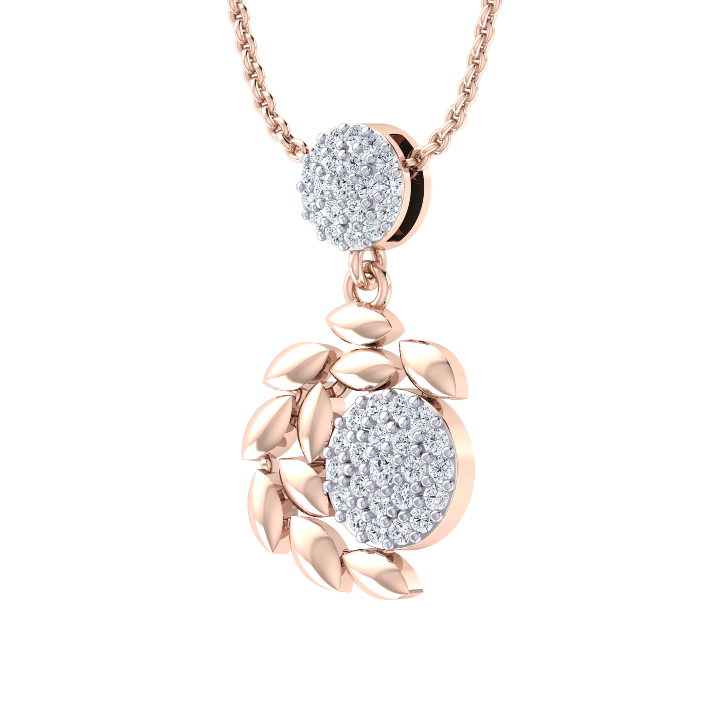 Yellow Gold Diamond Pendant - Serene Spark [rg]