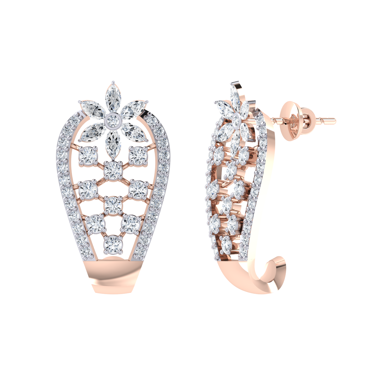 Rose Gold Diamond Earrings - Made in Heaven [rg]
