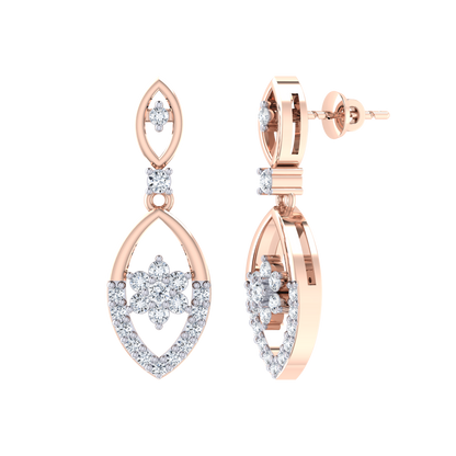 Rose Gold Diamond Earrings - Sparkling Memory [rg]