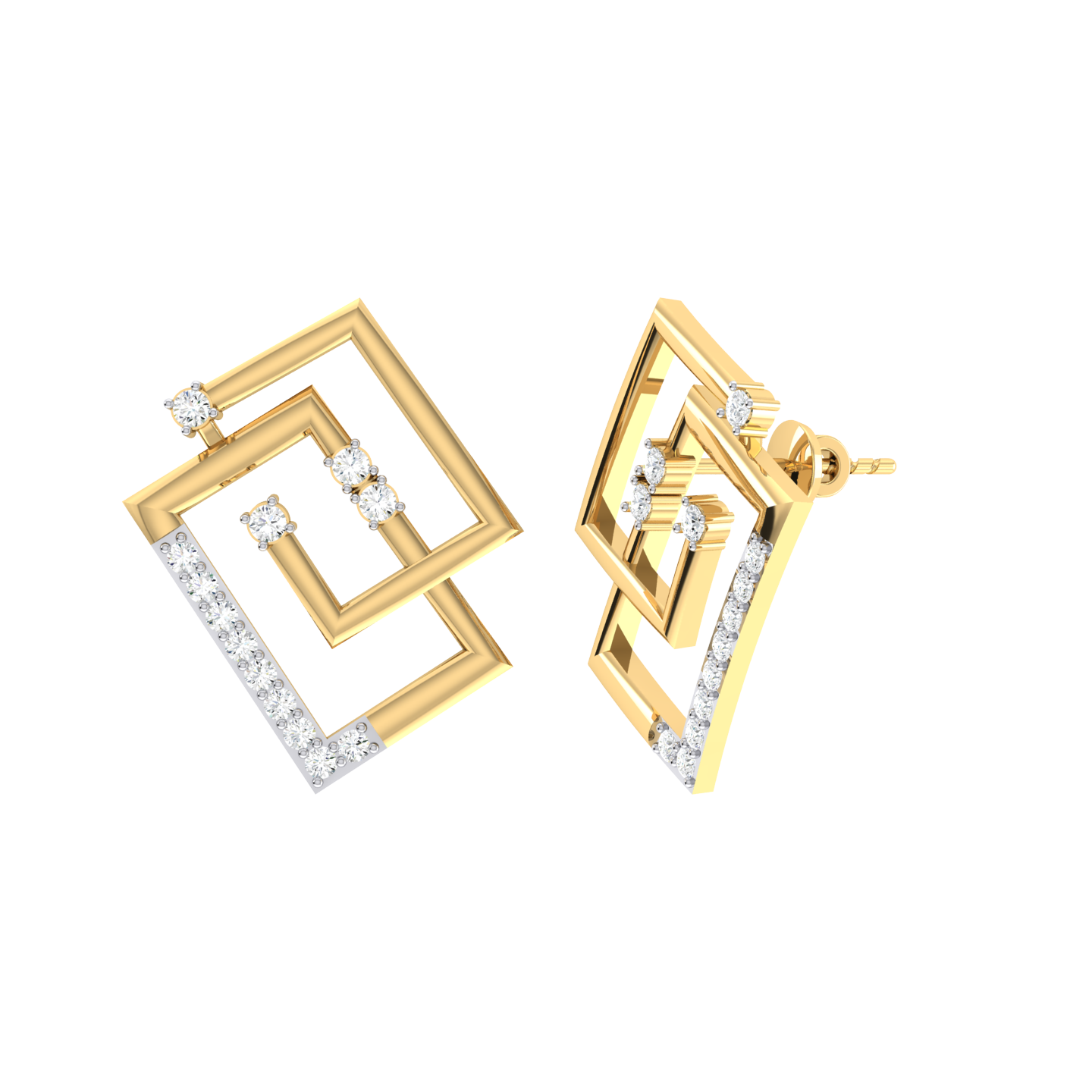 Yellow Gold Diamond Earrings - Radiance Drops [yg]