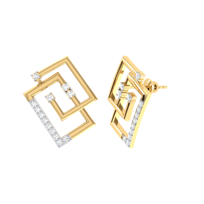 Yellow Gold Diamond Earrings - Radiance Drops [yg]
