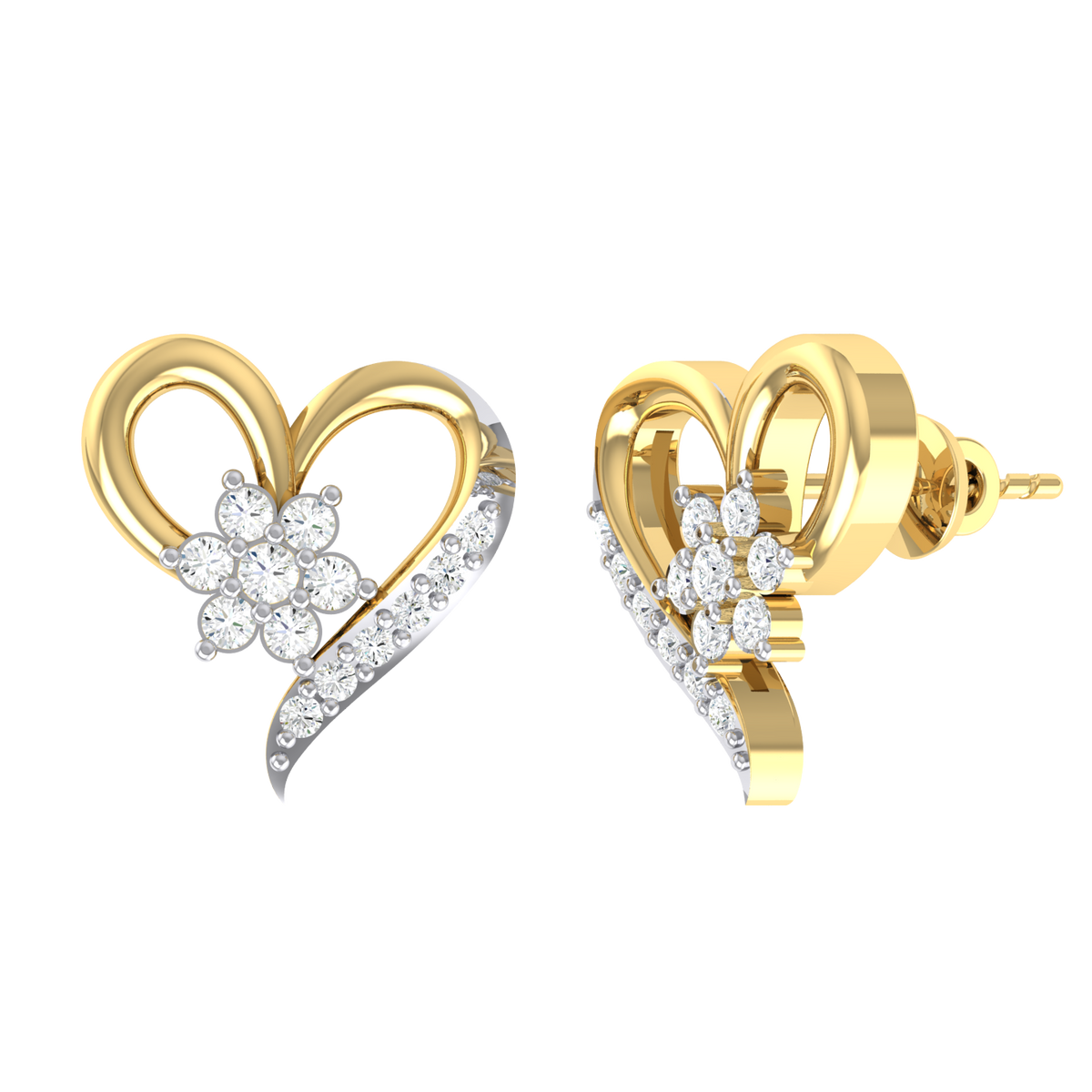 Yellow Gold Diamond Earrings - The Royalty [yg]