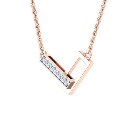 Rose Gold Diamond Pendant - Subdued Radiance [rg]